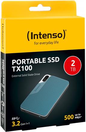 Išorinis diskas Intenso TX100, SSD, 2 TB, mėlyna sp.