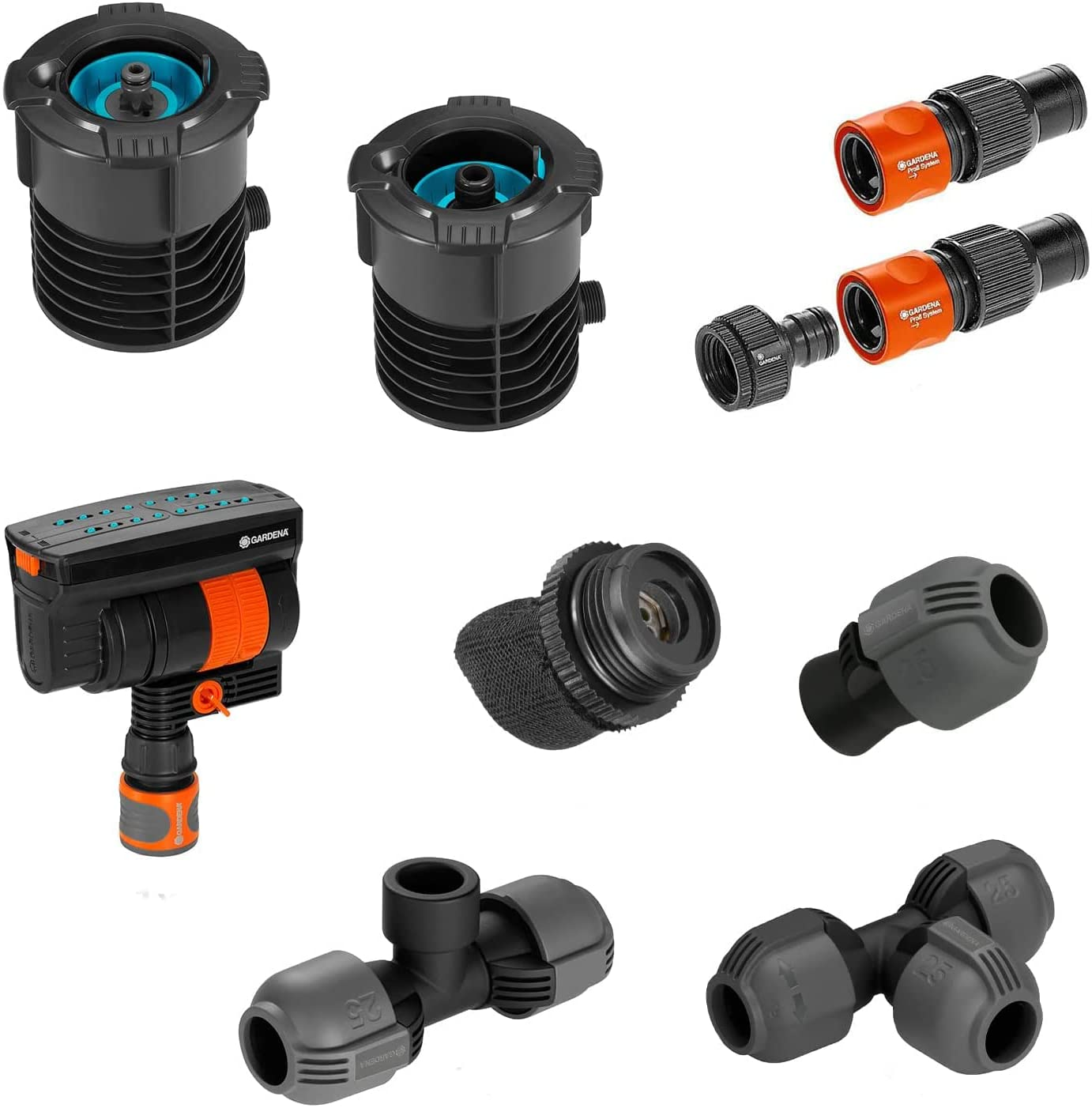 Kastmiskomplekt Gardena Pipeline 8272-20, plastik, must v./hall v.