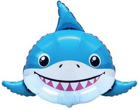 Fooliumist õhupall erikujuga Flexmetal Shark Head, sinine v./valge v.