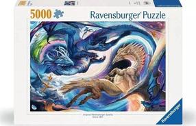 Dėlionė Ravensburger Dragon Day And Night, 101 cm x 153 cm, 4000 vnt., įvairių spalvų
