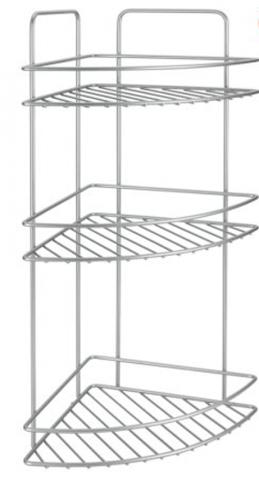 Dušas plaukts Metaltex Reflex, 23 cm x 53 cm x 23 cm, sudraba krās.