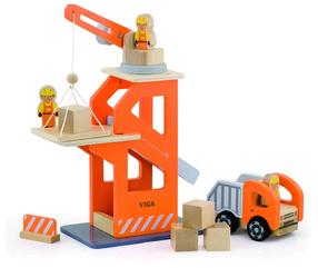 Строительная площадка VIGA Crane Lift w/Dumper 51616, коричневый цв./oранжевый цв.