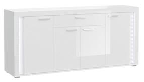Komoda MC Akcent Skylight, balta sp., 84 cm x 42 cm x 182 cm