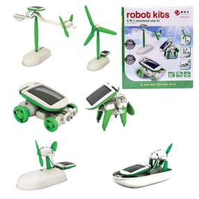 Rotaļu robots, komplekts Solar 6in1, balta krās./zaļa krās.