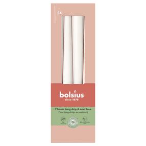 Žvakė, kūginė Bolsius, 7 h, 4 vnt., balta sp.