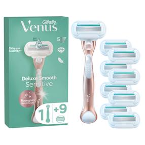 Skutimosi rinkinys Gillette Venus Deluxe Smooth Sensitive Rosegold, 9 vnt