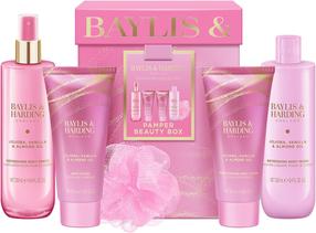 Ķermeņa kopšanas līdzekļu komplekts Baylis & Harding Pamper Beauty Box Jojoba, Vanilla & Almond Oil, 5 gab.