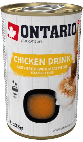 Mitrā kaķu barība Ontario Cat Drink Chicken, vistas gaļa, 0.135 kg
