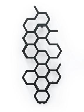 Ar ūdeni apsildāms dvieļu žāvētāja stienis Terma Hex, heban krās., 48.6 cm x 122 cm, 346 W