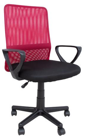 Darbo kėdė Home4you Belinda 27956, 59 x 56 x 86.5 - 98.5 cm, juoda sp./raudona sp.