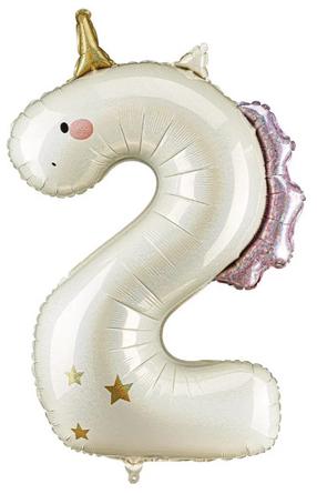 Balionas skaičius PartyDeco Unicorn 2, aukso sp./rožinė sp./rusva sp.