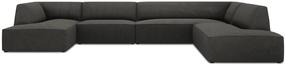 Kampinė sofa Micadoni Home Ruby Panoramic 7 Seats, tamsiai pilka sp., dešininė, 366 x 273 cm x 69 cm