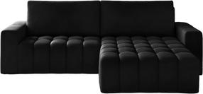 Kampinė sofa Bonett Mat Velvet 99, juoda sp., dešininė, 175 x 250 cm x 92 cm