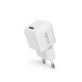 Telefona lādētājs Epico 30W GaN, 1 x USB-C, 71 cm, balta krās., 30 W