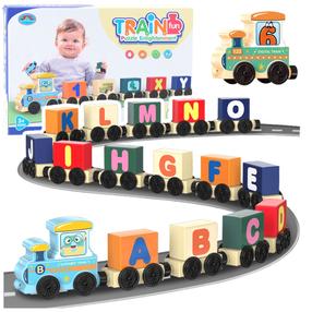 Izglītojošs vilciens Lean Toys Train Fun, EN, daudzkrāsaina, 16 gab.