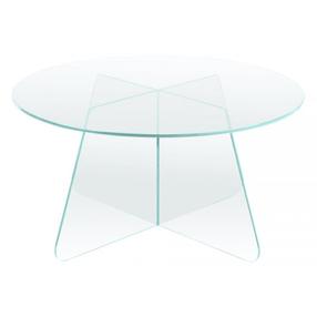 Kavos staliukas Samos, skaidrus, 80 cm x 80 cm x 40 cm