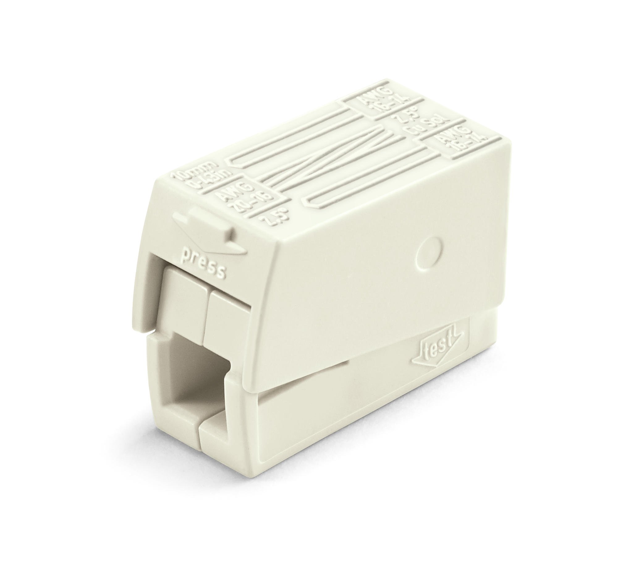 Klemm Wago, 1,0-2,5mm², 2 koht., 24 A, valge v.