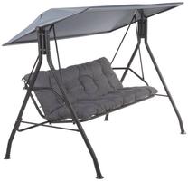 Lauko sūpynės Patio Marbella, juoda sp./pilka sp., 202 cm x 126 cm x 155 cm
