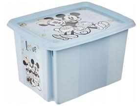 Uzglabāšanas kaste ar vāku Keeeper Mickey Mouse, 30 l, gaiši zila krās., 45 x 35 x 27 cm