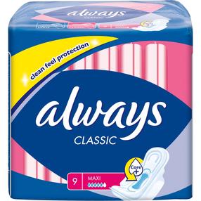 Hügieenisidemed Always, Maxi, 9 tk