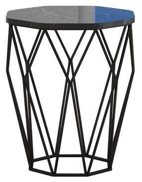 Журнальный столик Kalune Design Sofya Marble, черный цв., 46 см x 46 см x 57 см