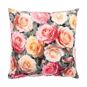Dekoratyvinė pagalvėlė Home4you Holly Romantic Rose, balta sp./žalia sp./rožinė sp., 45 cm x 45 cm