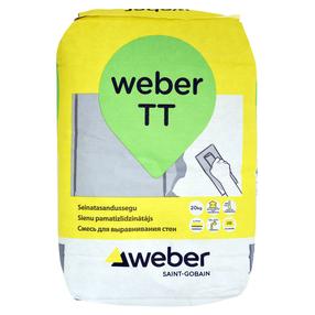 Цементная штукатурная смесь Saint-Gobain Weber TT, выравнивающий, серый цв., 20 кг