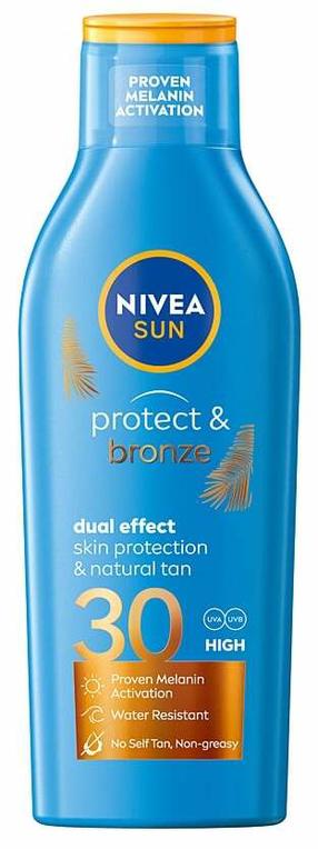 Losjonas įdegio priežiūrai kūnui Nivea Sun Protect & Bronze SPF30, 200 ml