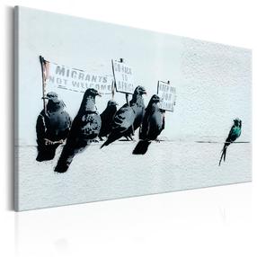 Reprodukcija Artgeist Protesting Birds by Banksy HK4346, 60 cm x 40 cm