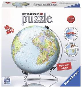 3D пазл Ravensburger Globuss Earth 12436, 23 см x 23 см, 540 шт., многоцветный