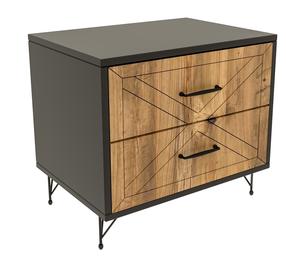 Naktinis staliukas Kalune Design Felicita 854KLN3301, antracito sp./pušies sp, 55 cm x 50 cm x 40 cm