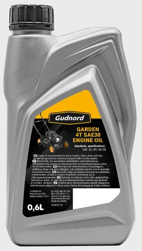 Variklių alyva Gudnord Garden 4T SAE30, sintetinis, 0.6 l