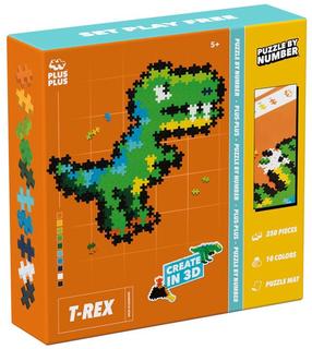 Konstruktor Plus Plus Puzzle By Number T-REX, 250 tk, mitmevärviline
