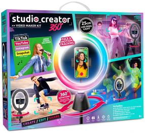 Telefonihoidiku komplekt Canal Toys Video maker kit 360° Rotating Studio, must v.