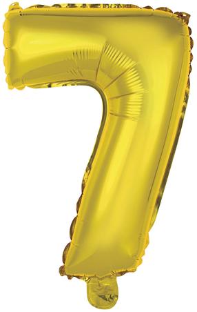 Folijas balons figūriņa/cipars 7, zelta krās.