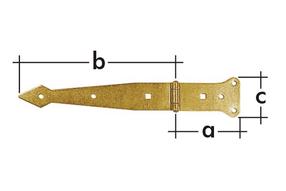 Lankstas vartams Domax 612301/816301, 30 cm, 0.2 cm, aukso sp.