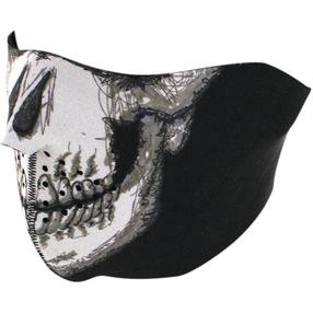 Maska motobraucēja Zanheadgear Skull Face, balta krās./melna krās.