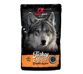 Šlapias šunų maistas Alpha Spirit Mousse, kalakutiena, 0.085 kg