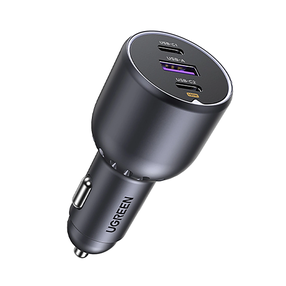 Auto telefona lādētājs Ugreen EC705, USB Type C/USB Type A, melna krās., 130 W