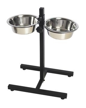 Stovas su dubenėliais šuniui Höppy H-BASE 3QT, 2.8 l, 0.35 cm x 0.35 cm, 2 vnt., sidabro sp.