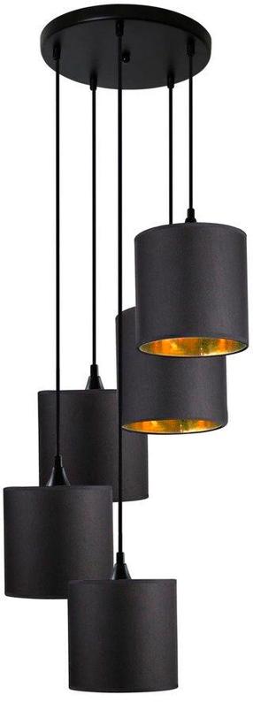 Lampa karināms Candellux Long 35-73976, E14, 5 x 40 W, zelta krās./vara krās. / melna krās., 17 x 17 cm