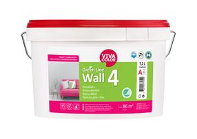 Sienu krāsa Vivacolor Green Line Wall 4, balts krās., 7.2 l