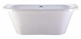 Vonia, laisvai pastatoma SPN Art Stone Amanda Plus, 175 cm x 80 cm x 62 cm, ovalas, balta