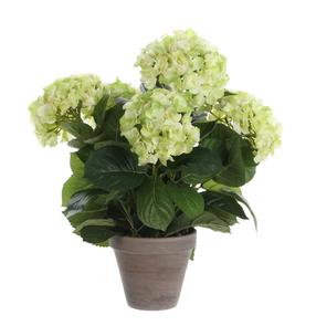 Mākslīgie ziedi puķu podā, hortenzija, balta krās., 45 cm