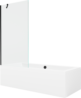 Ванна, со стеной со стенкой, свободно устанавливаемая Mexen Cube, 180 см x 80 см x 39 см, прямоугольный, белый цв./черный цв.