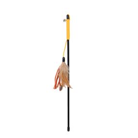 Žaislas katėms ant pagaliuko Flamingo Dangler, ruda sp./juoda sp., 50 cm