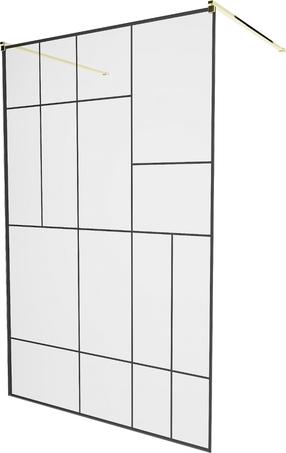 Dušas siena Mexen Kioto 800-140-002-50-78, 140 cm x 200 cm, zelta krās./melna krās./rūdītais