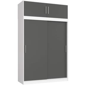 Riidekapp Akord Mono, valge v./hall v., 60 cm x 150 cm x 200 cm