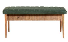 Prieškambario suoliukas Kalune Design Vina 1070-1, pušies sp/žalia sp., 110 cm x 40 cm x 51 cm
