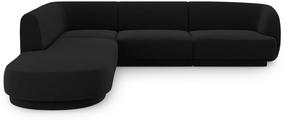Угловой диван Micadoni Home Miley Velvet 6 Seats, черный цв., левый, 252 x 220 см x 74 см